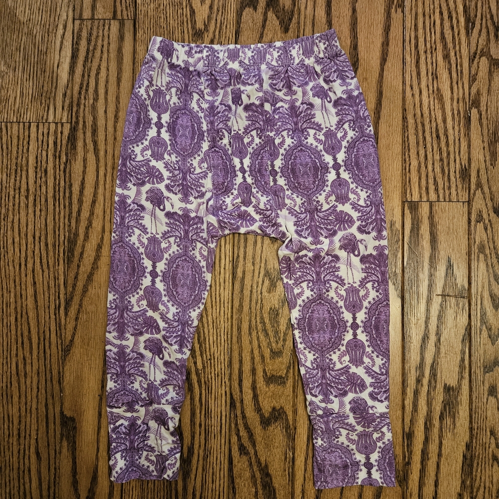 Kate Quinn Purple Paisley Patterned Leggings 5T Panda Pant New NWT